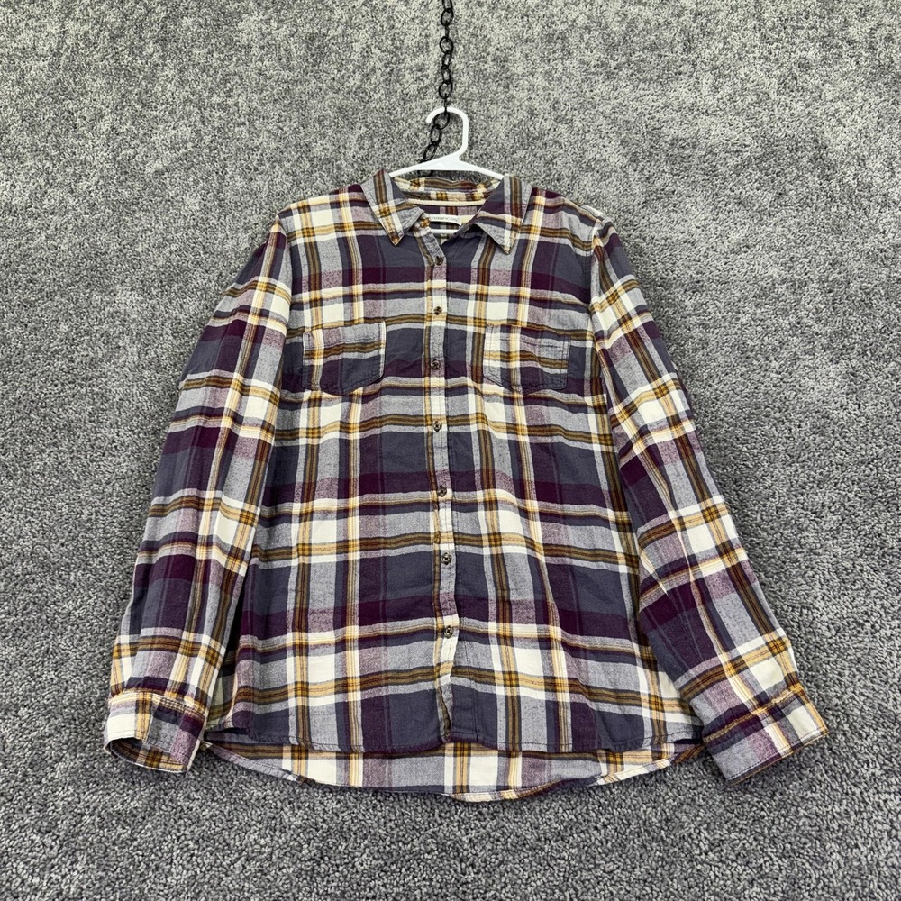 Maurices Shirt Womens 2 Plaid Flannel Button Up Long Sleeve Fall Casual